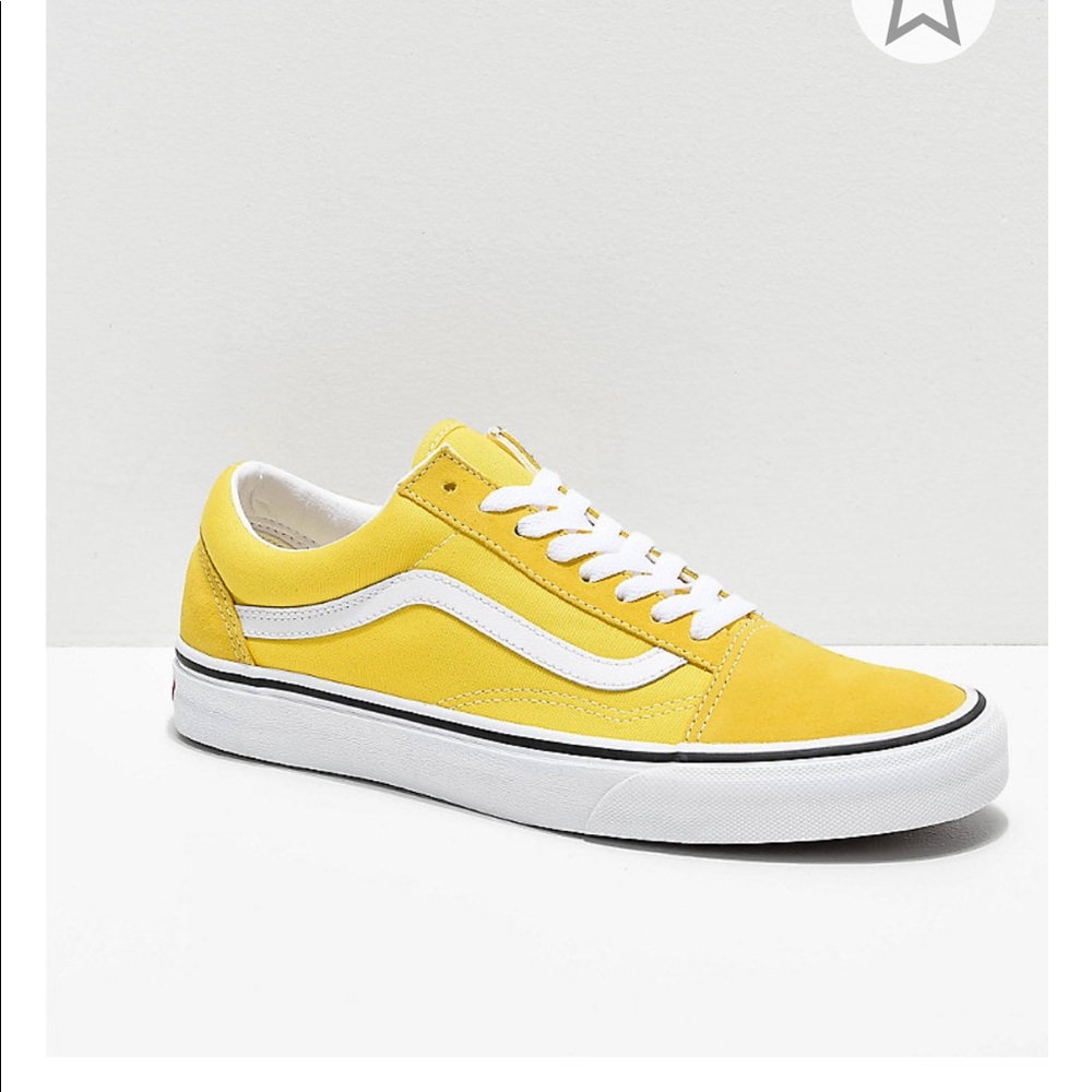 Vibrant yellow old Skool vans